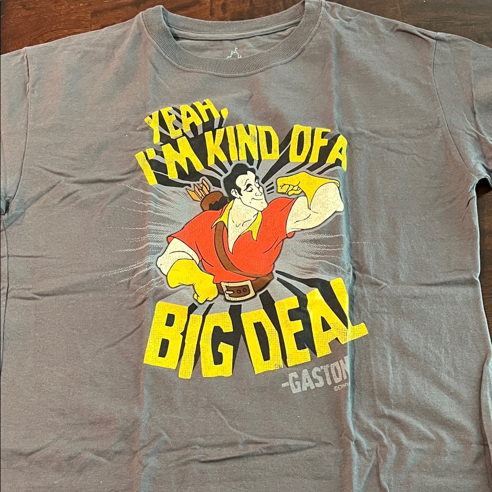 Disney Gaston Graphic Gray T-Shirt